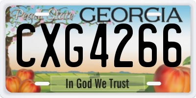 GA license plate CXG4266