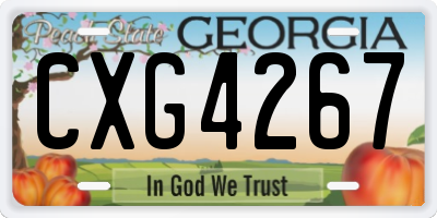 GA license plate CXG4267