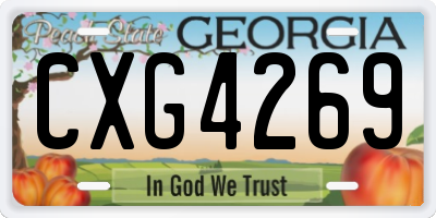 GA license plate CXG4269
