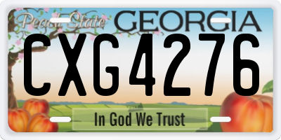 GA license plate CXG4276