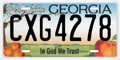 GA license plate CXG4278