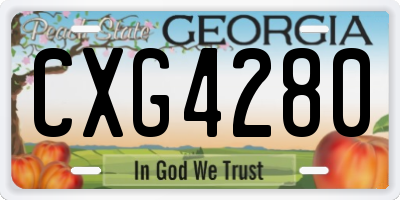 GA license plate CXG4280