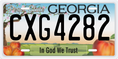 GA license plate CXG4282