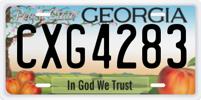 GA license plate CXG4283