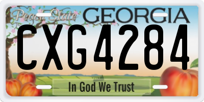 GA license plate CXG4284
