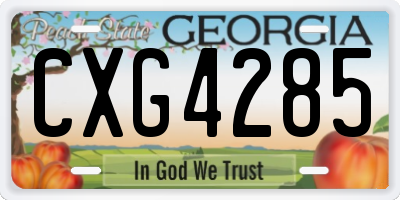 GA license plate CXG4285