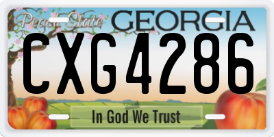 GA license plate CXG4286