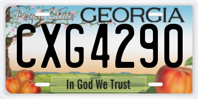 GA license plate CXG4290