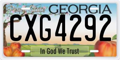 GA license plate CXG4292