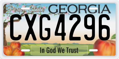 GA license plate CXG4296