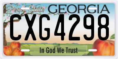 GA license plate CXG4298