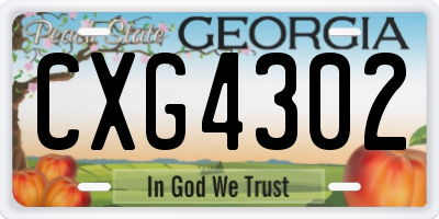 GA license plate CXG4302