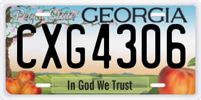 GA license plate CXG4306