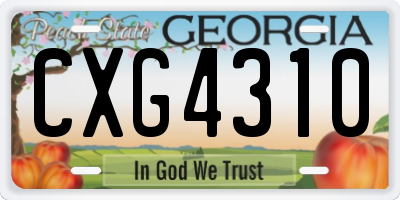 GA license plate CXG4310