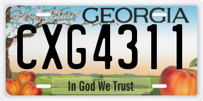 GA license plate CXG4311