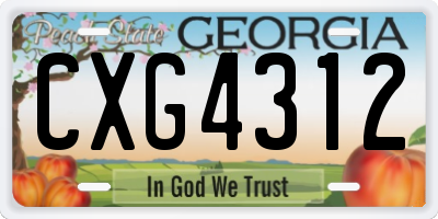 GA license plate CXG4312