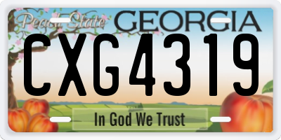 GA license plate CXG4319