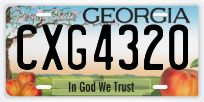 GA license plate CXG4320