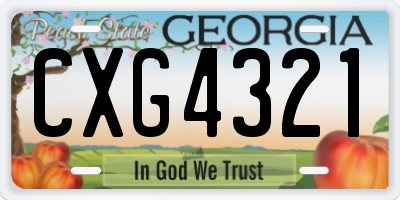 GA license plate CXG4321