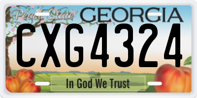 GA license plate CXG4324