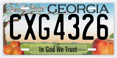 GA license plate CXG4326