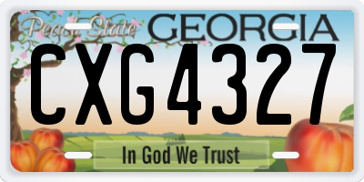 GA license plate CXG4327