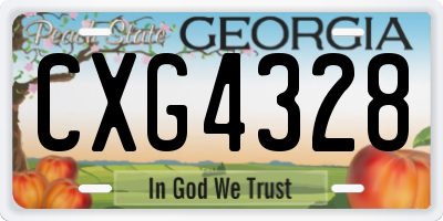 GA license plate CXG4328