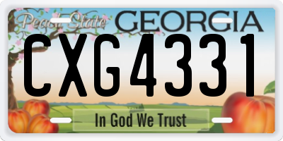 GA license plate CXG4331