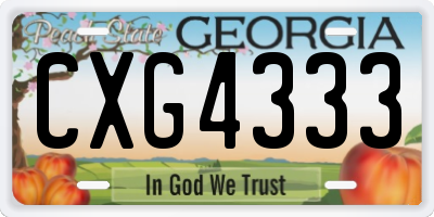 GA license plate CXG4333