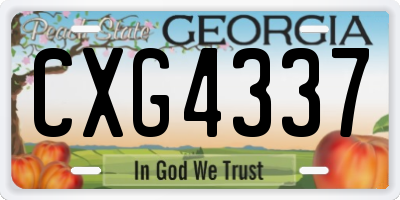 GA license plate CXG4337
