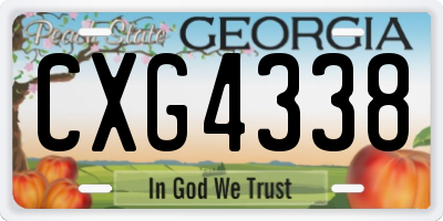 GA license plate CXG4338