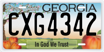 GA license plate CXG4342