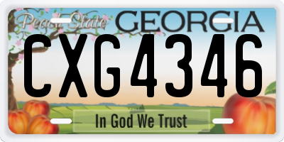 GA license plate CXG4346