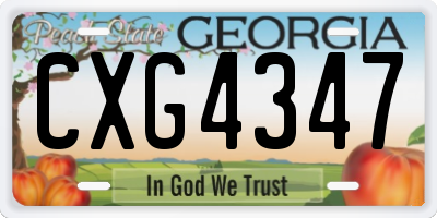 GA license plate CXG4347