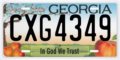 GA license plate CXG4349