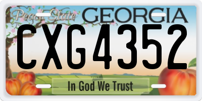 GA license plate CXG4352