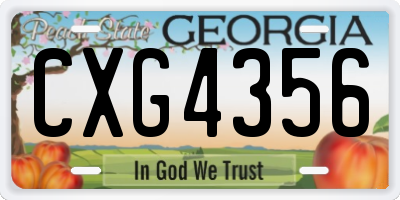 GA license plate CXG4356
