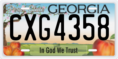 GA license plate CXG4358