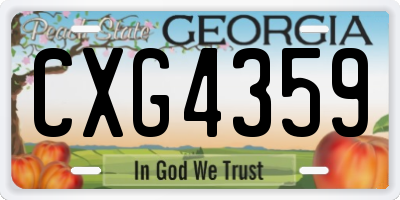 GA license plate CXG4359