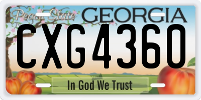 GA license plate CXG4360
