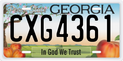 GA license plate CXG4361