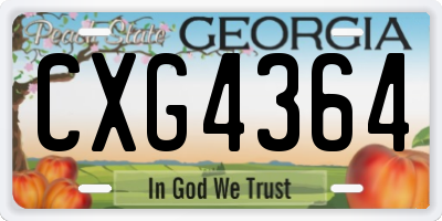 GA license plate CXG4364