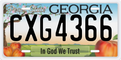 GA license plate CXG4366