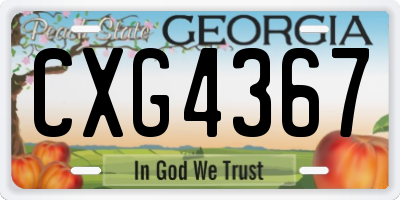 GA license plate CXG4367