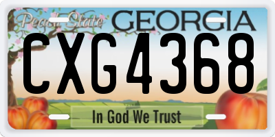GA license plate CXG4368