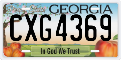 GA license plate CXG4369