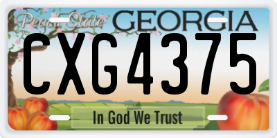 GA license plate CXG4375