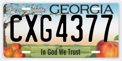 GA license plate CXG4377