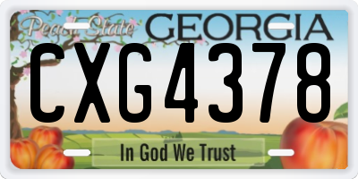 GA license plate CXG4378