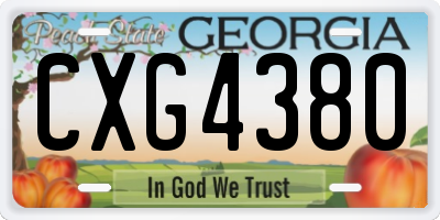 GA license plate CXG4380